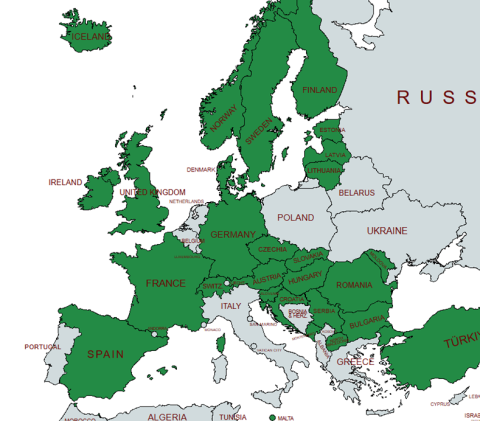 MFCN/BSS 1452-1492 MHz joslā vienošanos parakstījušās valstis